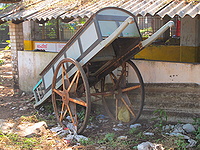 Funeral corpse cart on Hindu cremation ground - Kannur Kerala India