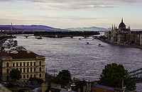 Sunset lights on the Danube